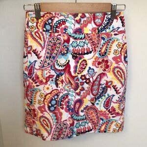 Talbots Paisley Pencil Mini Skirt